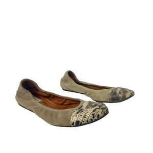 Lanvin Womens Size 36 Suede Cap Toe Ballet Flats